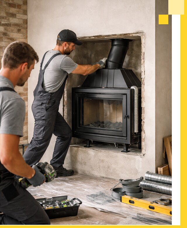 Установка каминных топок в Пскове: монтаж, подключение
