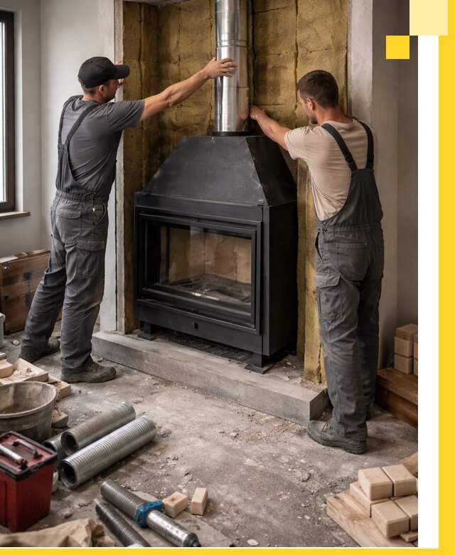 Изготовление и монтаж закрытых каминов в Пскове под ключ