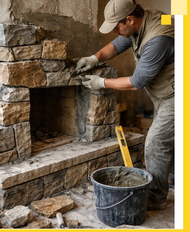 Изготовление и установка каменных каминов под ключ в Пскове