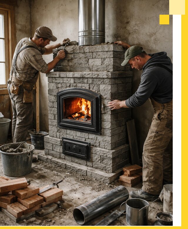 Производство, поставка и монтаж дровяных печей в Пскове