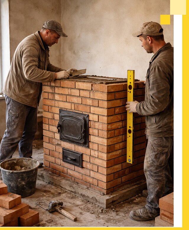 Отопительные печи под ключ в Пскове, установка и сборка