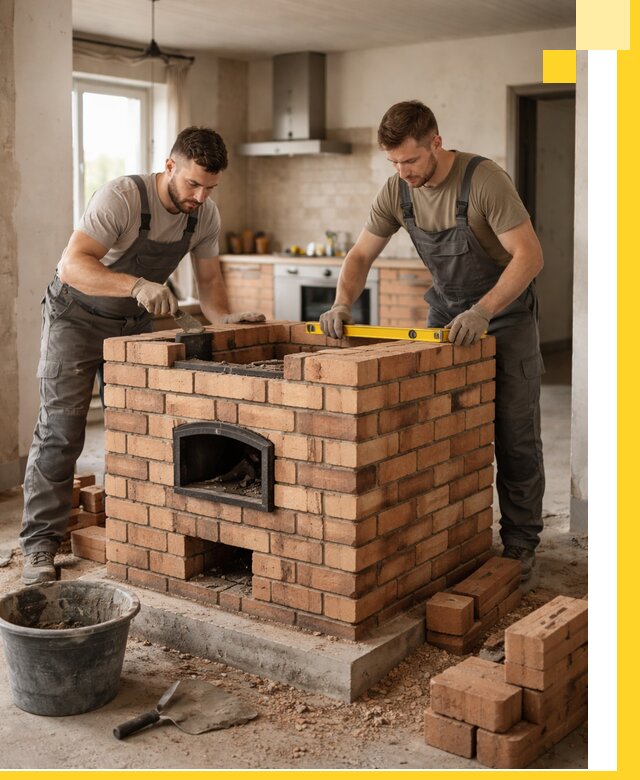 Установка и монтаж печей в частном доме в Пскове под ключ