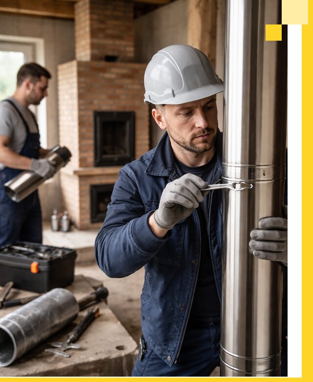 Профессиональный монтаж дымоходов для печей в Пскове