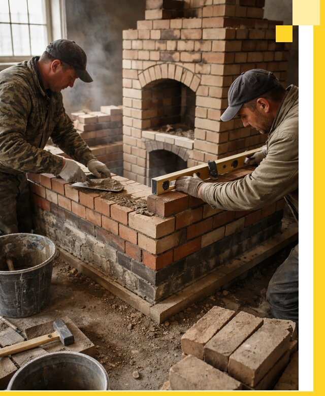 Изготовление и монтаж печей и каминов из кирпича в Пскове