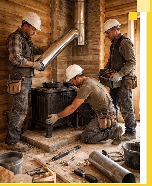 Профессиональный монтаж банных печей и дымоходов в Пскове