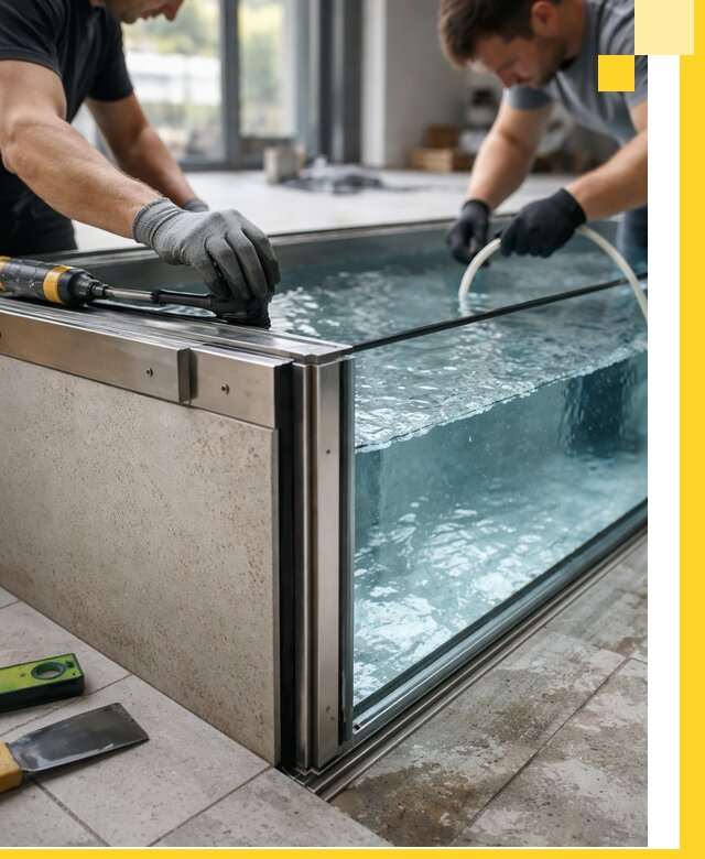 Проектирование и монтаж стеклянных бассейнов в Пскове