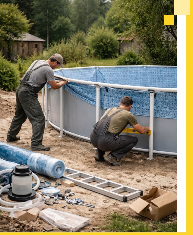 Установка и монтаж каркасных бассейнов в Пскове под ключ