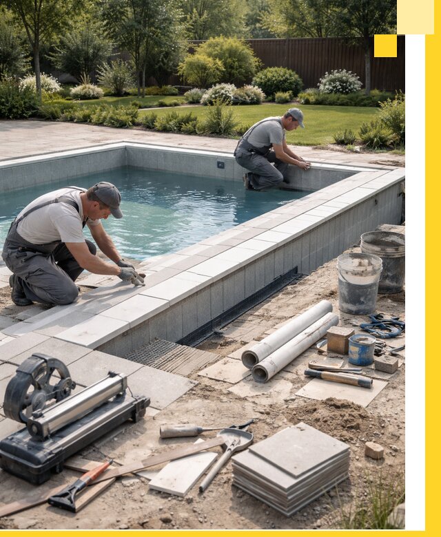 Строительство открытых бассейнов под ключ в Пскове профессионально