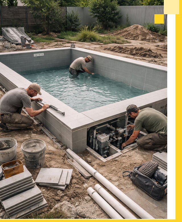 Строительство и монтаж бассейнов для дачи под ключ в Пскове