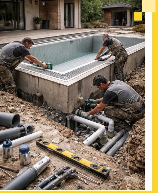 Строительство переливных бассейнов в Пскове под ключ