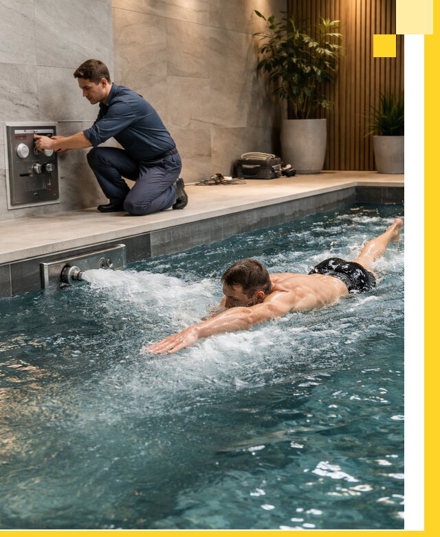 Проектирование и монтаж бассейнов с противотоком в Пскове