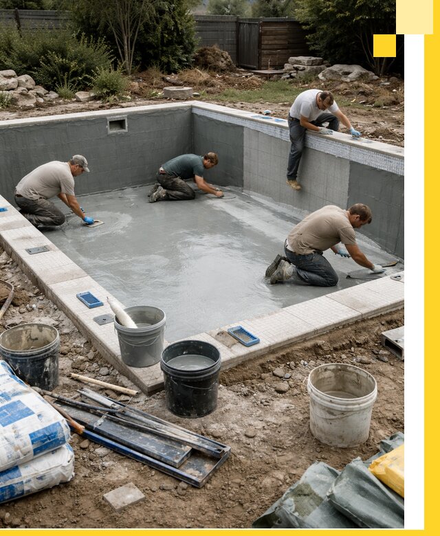 Изготовление и монтаж чаши бассейна под ключ в Пскове