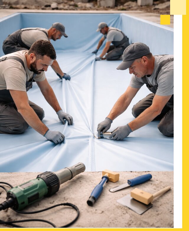 ПВХ пленка для бассейнов с монтажом и гарантией в Пскове