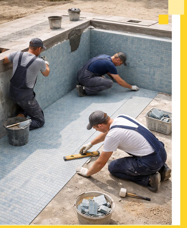 Укладка и установка плитки для бассейнов под ключ в Пскове