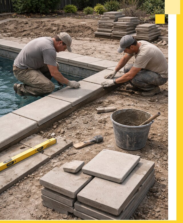 Установка и изготовление копингового камня для бассейнов в Пскове