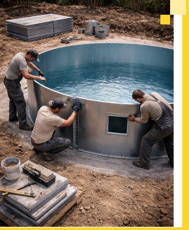 Круглые бассейны под ключ в Пскове проектирование и монтаж