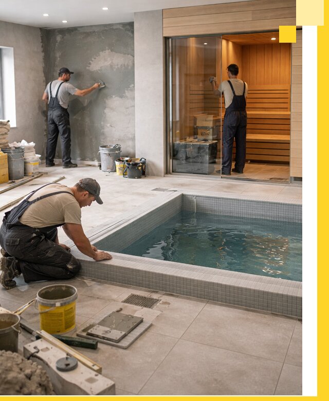 Проектирование и строительство сауны с бассейном в Пскове