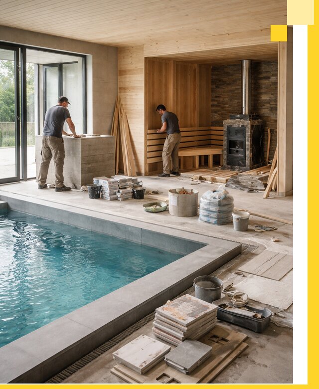 Проектирование и строительство бань с бассейном в Пскове