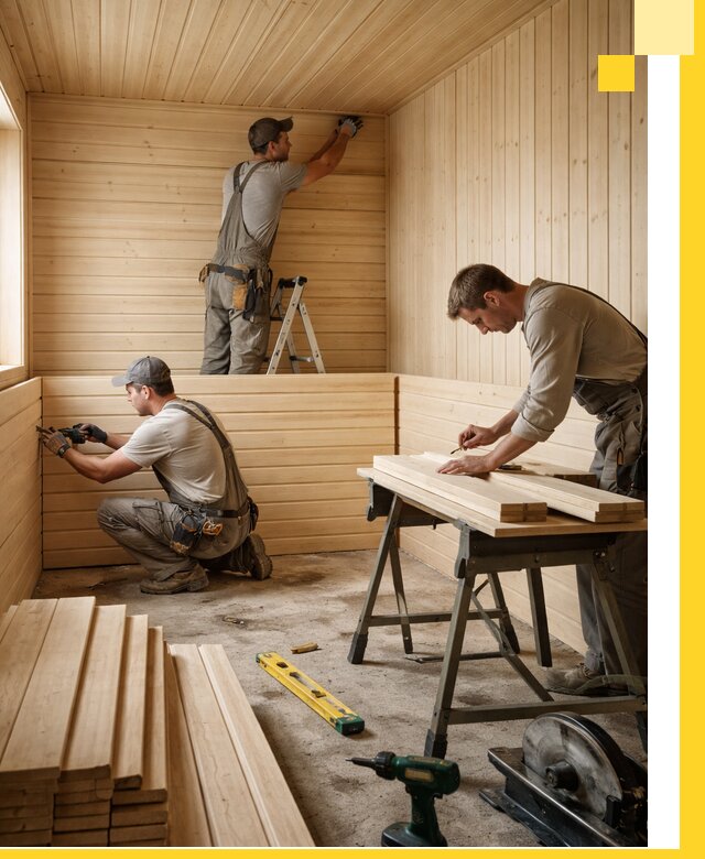 Обшивка саун в Пскове из натуральной древесины под ключ