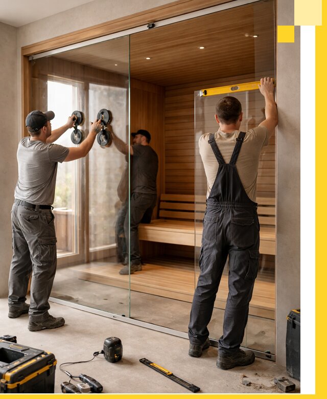 Производство и монтаж стеклянных саун под ключ в Пскове