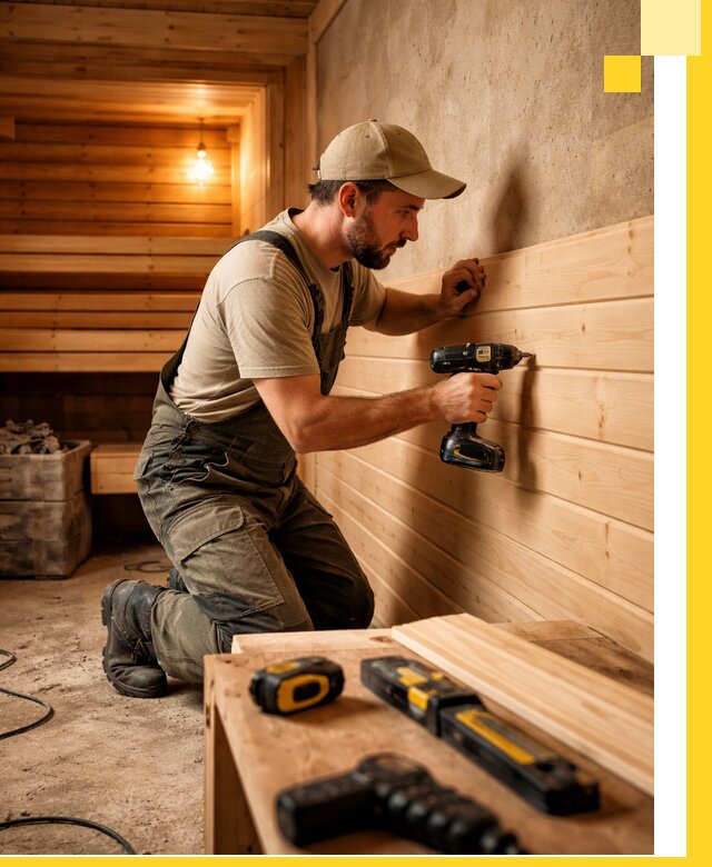 Профессиональная внутренняя отделка бани в Пскове под ключ