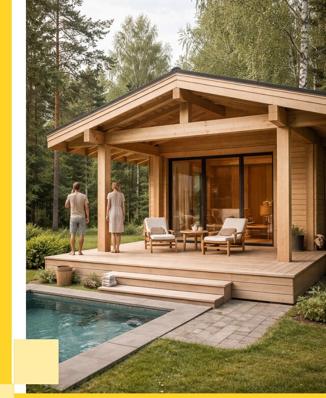 Бани с террасой под ключ в Пскове от 609000 р. | ЭриданПск