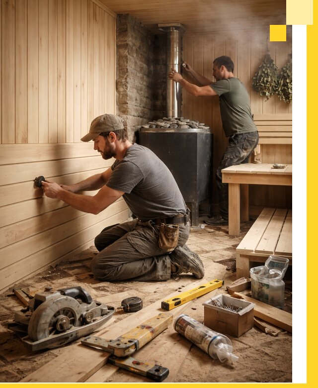 Полное строительство и оснащение парных под ключ в Пскове