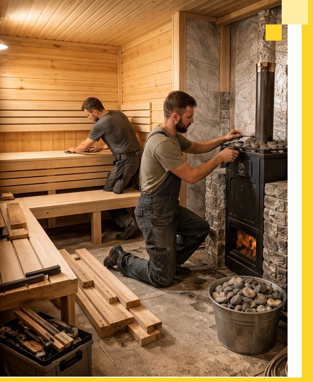 Дизайн и строительство интерьеров бань под ключ в Пскове