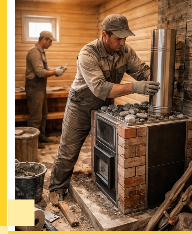 Монтаж печи в бане под ключ в Пскове от 20300 р. | ЭриданПск