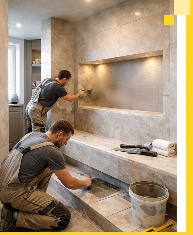 Профессиональное строительство хамама в квартире в Пскове