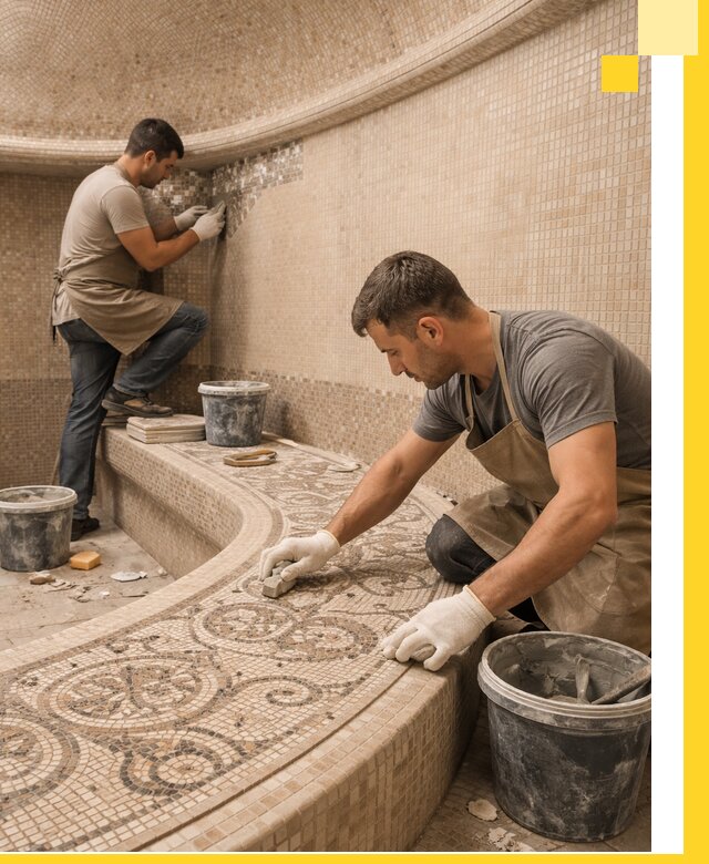 Плитка для хамама в Пскове, укладка, подбор и поставка